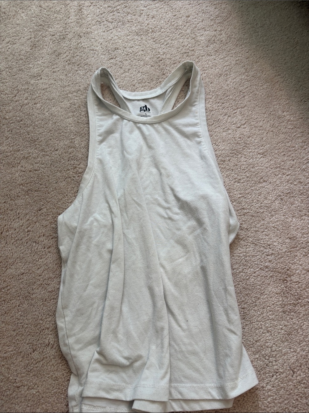 GB girls Cream Racerback Tank Top